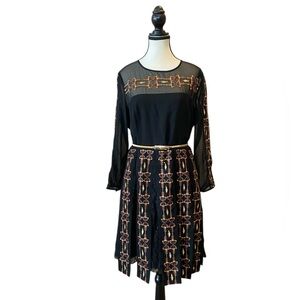 French Connection Black dress with embroidery size 10 EUC